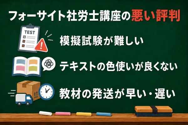 フォーサイト社労士講座の悪い評判