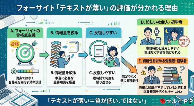 フォーサイトの「テキストが薄い」の評価が分かれる理由 テキストが薄い＝質が低い、ではない