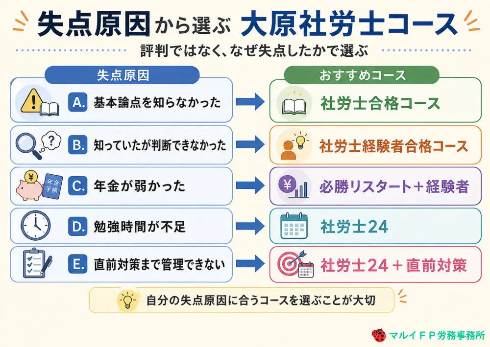 失点原因から選ぶ大原社労士コース