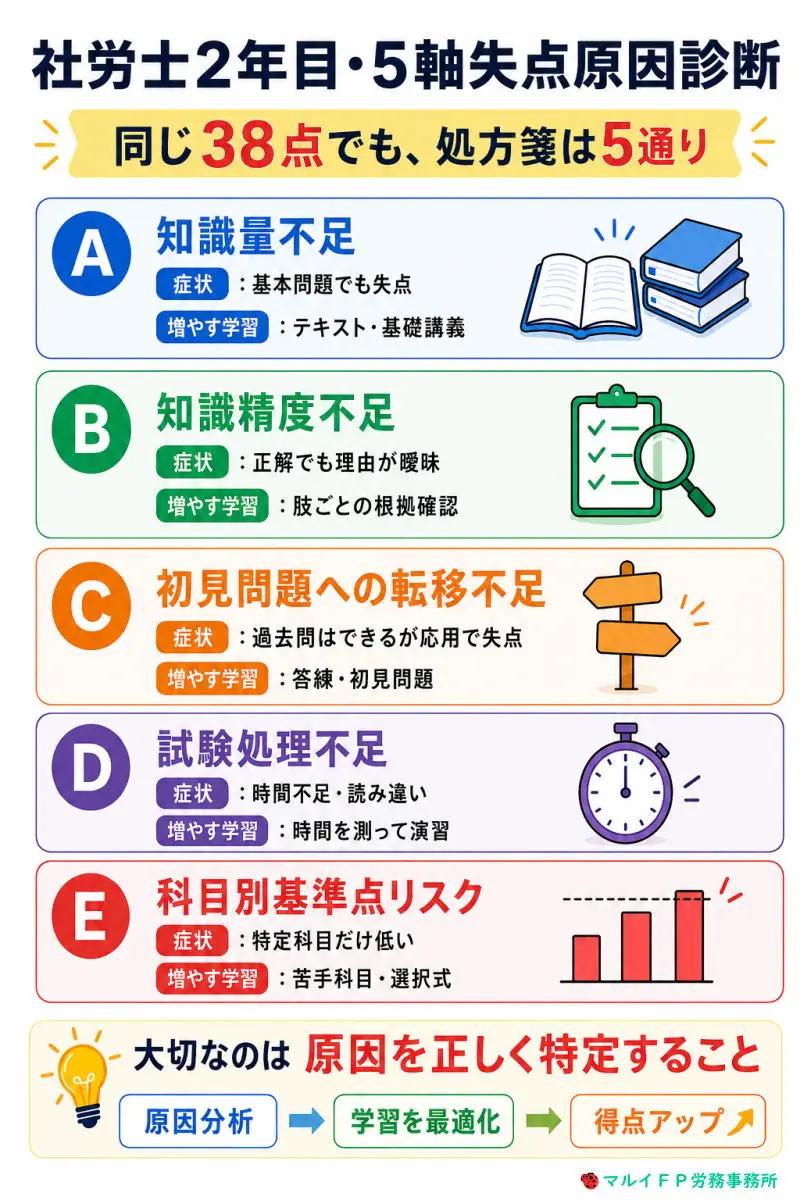 社労士2年目・5軸失点原因診断