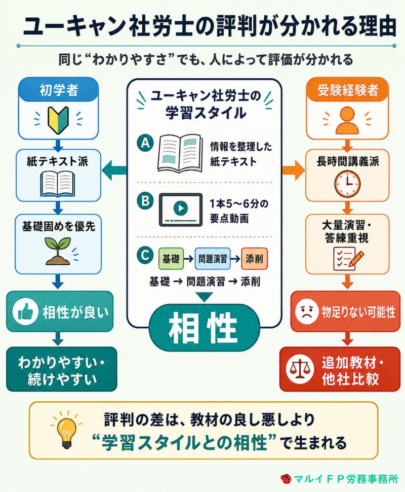 ユーキャン社労士講座の評判が分かれる理由
