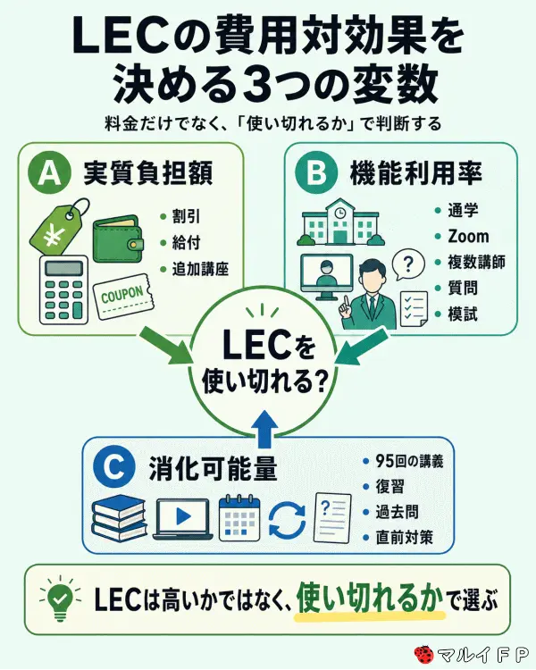 LECの費用対効果を決める3つの変数