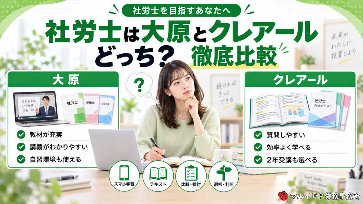 社労士は大原とクレアールどっち？徹底比較