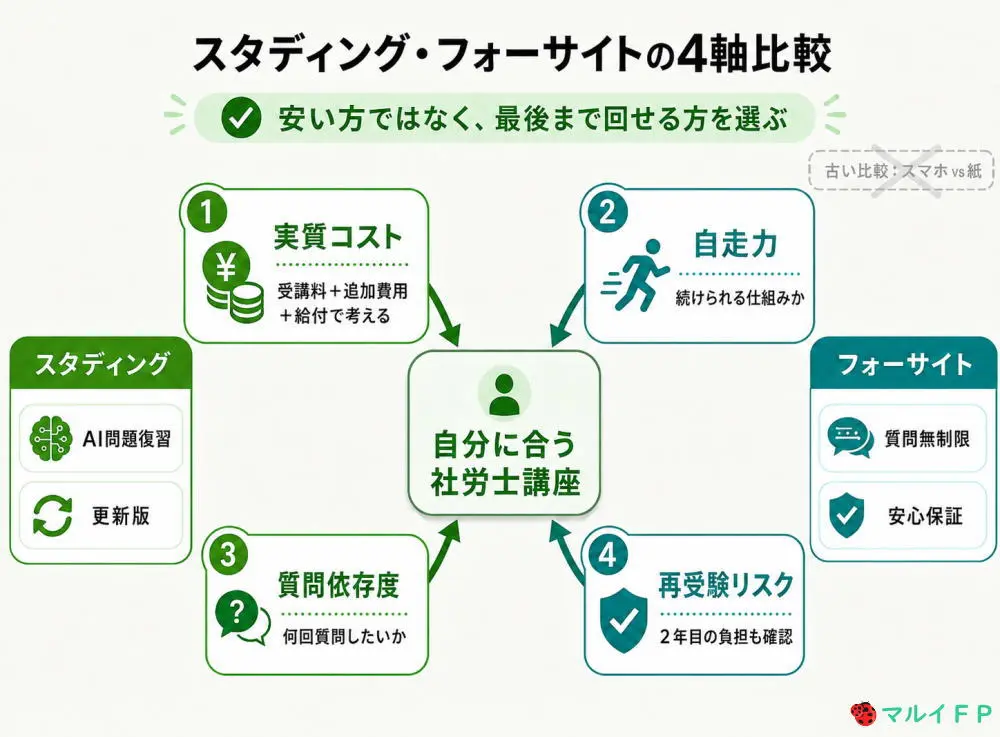 スタディングとフォーサイトの４軸比較