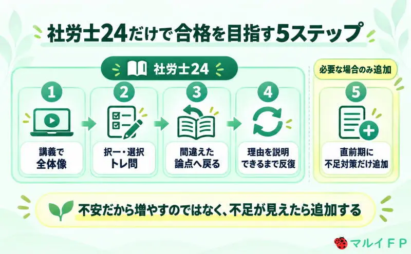 社労士24だけで合格を目指す5ステップ